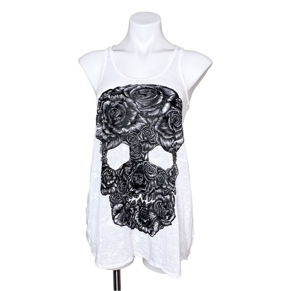 Lauren Moshi White Burnout Racerback Tank Top - Picture 1 of 3